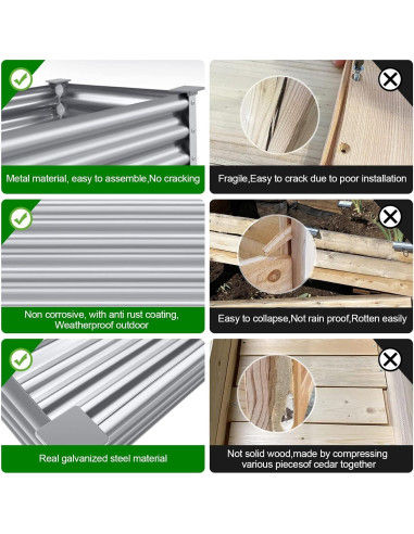 Cama de Jardín Elevada Galvanizada Land Guard 121.9x60.9x81.3 cm