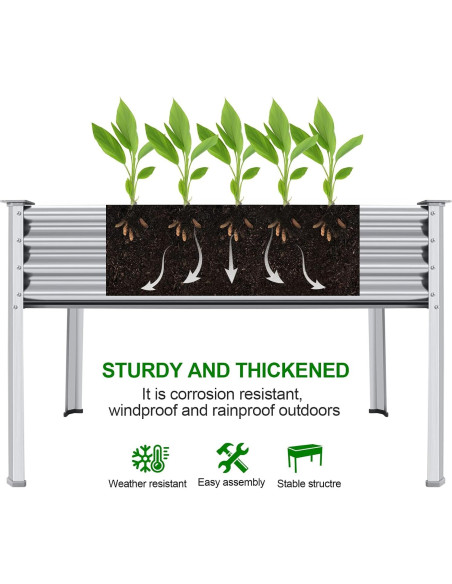 Cama de Jardín Elevada Galvanizada Land Guard 121.9x60.9x81.3 cm