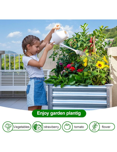 Cama de Jardín Elevada Galvanizada Land Guard 121.9x60.9x81.3 cm