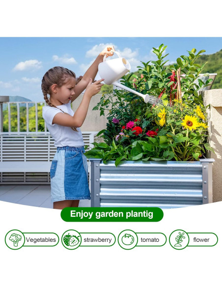 Cama de Jardín Elevada Galvanizada Land Guard 121.9x60.9x81.3 cm