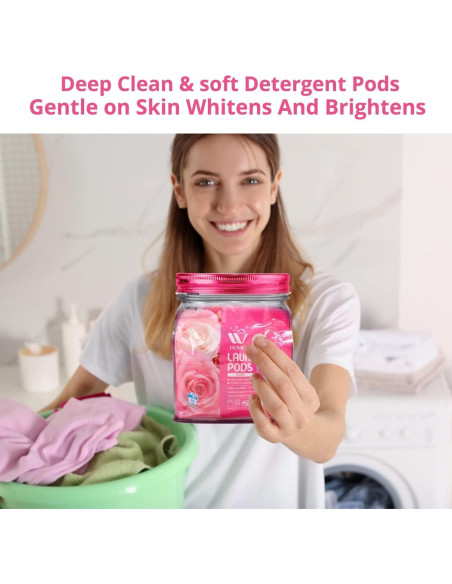 Cápsulas de Detergente WBM 5 en 1 Aroma Rosa - 32 Unidades