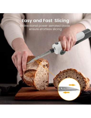 Cuchillo Eléctrico Inalámbrico TUMIDY 40W con Tenedor