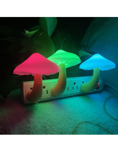 Lámpara de Noche LED UTLK en Forma de Hongo Multicolor - 2 Piezas