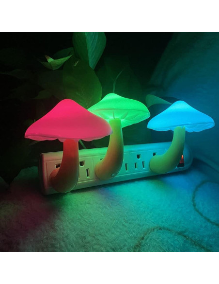 Lámpara de Noche LED UTLK en Forma de Hongo Multicolor - 2 Piezas