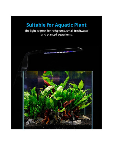 Luz de Acuario LED NICREW Clip On para Plantas 21.17x6.70cm