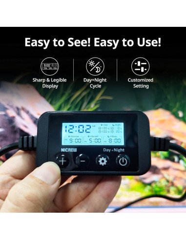 Luz de Acuario LED NICREW Clip On para Plantas 21.17x6.70cm