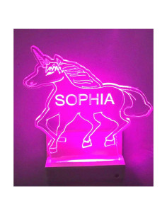 Luz Nocturna LED Enchufable Personalizada Unicornio 12.7 cm