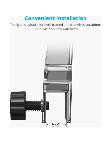 Luz de Acuario LED NICREW Clip On para Plantas 21.17x6.70cm