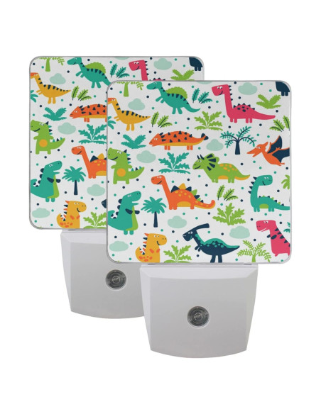 Juego de 2 Lámparas Nocturnas LED Vdsrup Dinosaurio con Sensor