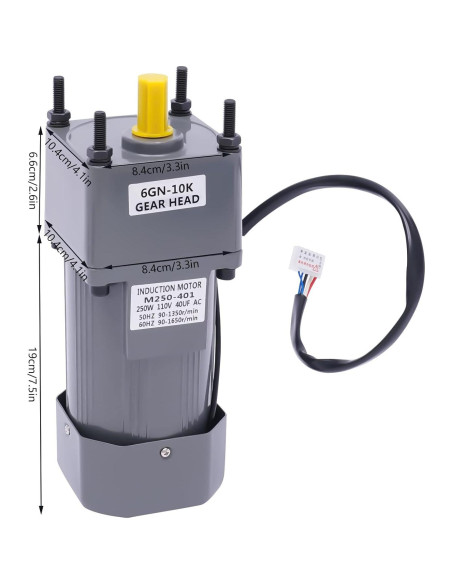 Motor de Torque Alto AC YIYIBYUS 250W 110V Reversible 0-270rpm