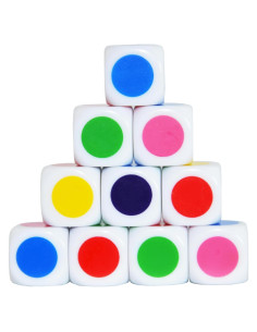 Set de 10 Dados D6 Blancos 16mm para Educación y Juegos
