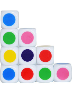 Set de 10 Dados D6 Blancos 16mm para Educación y Juegos 2