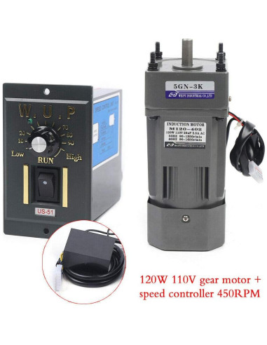 Motor Eléctrico de Engranaje AC YUINDY 110V 120W 0-450 RPM