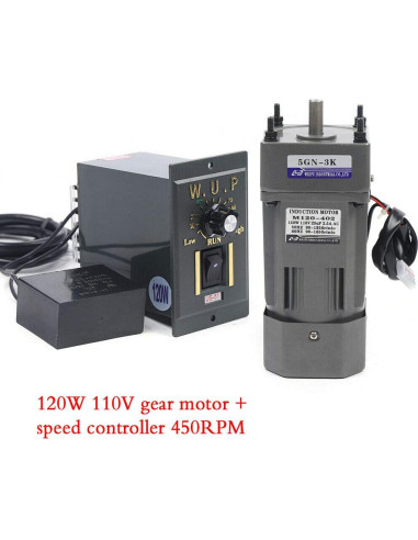 Motor Eléctrico de Engranaje AC YUINDY 110V 120W 0-450 RPM