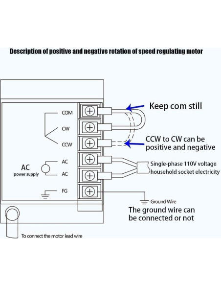 Motor Eléctrico de Engranaje AC YUINDY 110V 120W 0-450 RPM