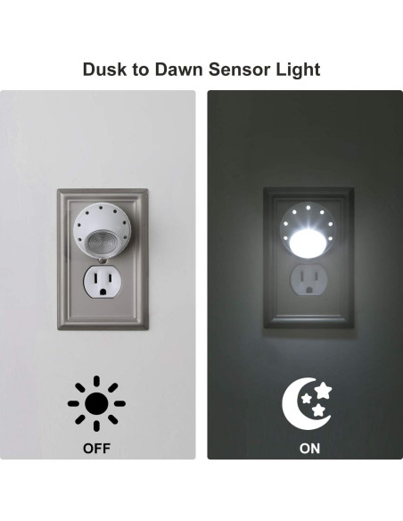 Luz Nocturna LED DEWENWILS con Sensor Automático, 4 Piezas Luz Nocturna LED DEWENWILS con Sensor Automático, 4 Piezas