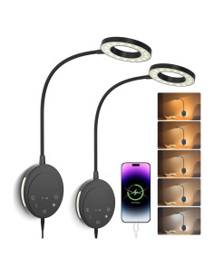Luz de Lectura LED Montada en Pared NoeiiT, 5 Niveles y USB