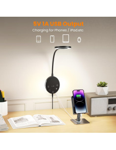 Luz de Lectura LED Montada en Pared NoeiiT, 5 Niveles y USB 2