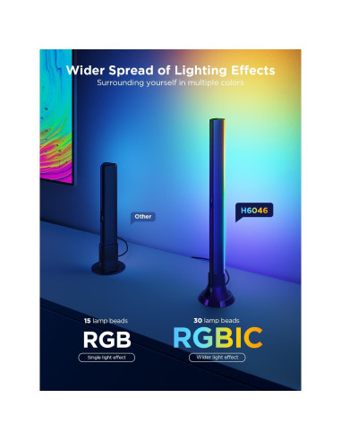 Kit de Luz de Fondo LED Govee H605A 3.6m RGBICW para TV 55-65"