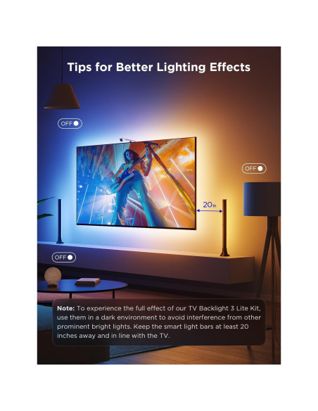 Kit de Luz de Fondo LED Govee H605A 3.6m RGBICW para TV 55-65"