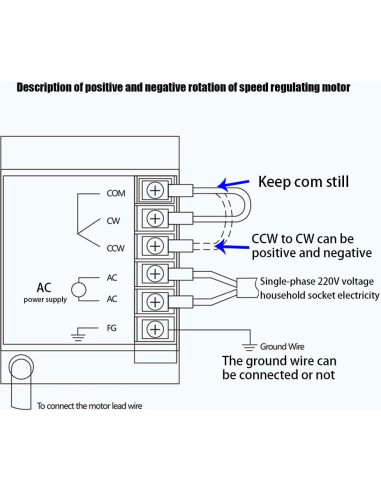 Motor de Engranaje AC 60W 110V Reversible con Controlador