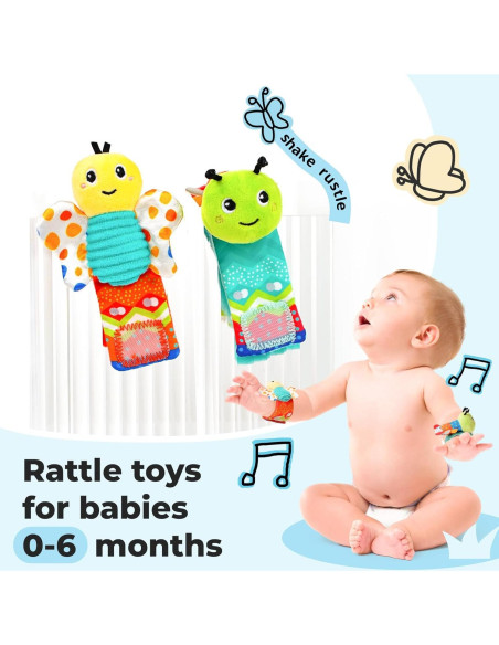 Sonajeros para Bebés Koty Oruga - Juguete Sensorial 0-6 Meses