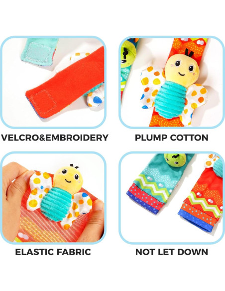 Sonajeros para Bebés Koty Oruga - Juguete Sensorial 0-6 Meses