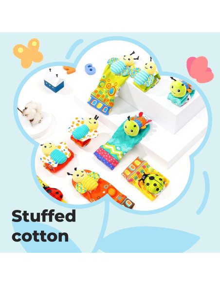 Sonajeros para Bebés Koty Oruga - Juguete Sensorial 0-6 Meses