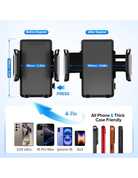 Soporte para Teléfono en Portavasos TSAKBAM TB-015 Ajustable Soporte para Teléfono en Portavasos TSAKBAM TB-015 Ajustable