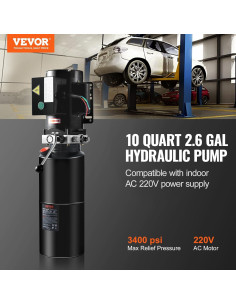 Unidad de Potencia Hidráulica VEVOR 220V 10L Elevador de Auto 2