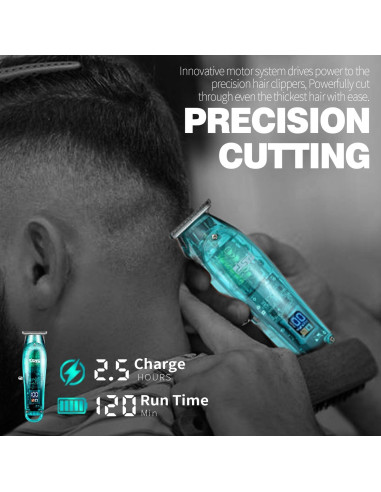 Cortadora de Cabello DSP Profesional con Pantalla LED Azul