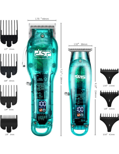 Cortadora de Cabello DSP Profesional con Pantalla LED Azul