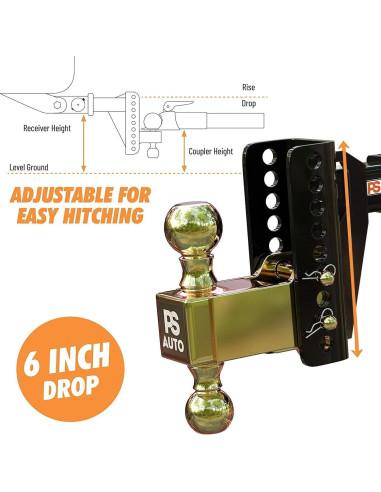 Enganche de Remolque Ajustable PSAUTO 20,000 LBS Acero 6"