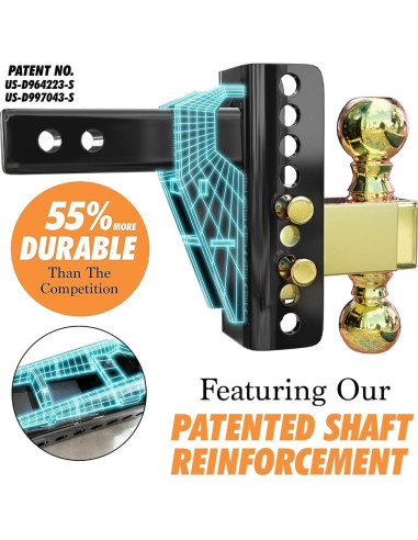 Enganche de Remolque Ajustable PSAUTO 20,000 LBS Acero 6"