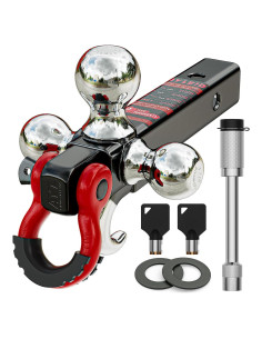 Enganche de Remolque Ayleid Tri-Bola 2" con Pasador Antirrobo