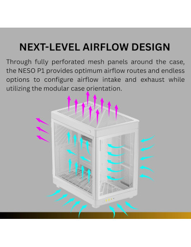 Caja de Juego Gamdias NESO P1 PRO WW RGB Vidrio Templado