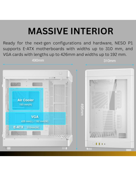 Caja de Juego Gamdias NESO P1 PRO WW RGB Vidrio Templado