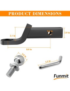 Soporte de Enganche de Remolque Funmit 5.08 cm 2721.55 kg 2