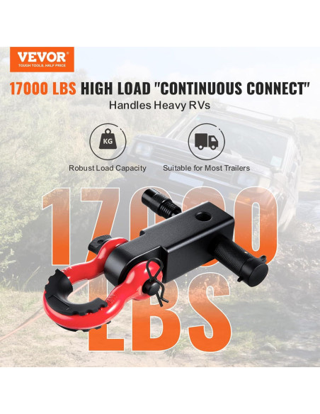 Receptor de Enganche VEVOR con Grillete 66000 lbs (29937.5 kg)