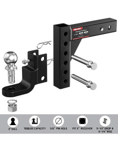 Soporte de bola de remolque Triloex ajustable 7500 lbs 2