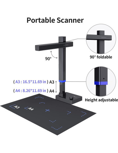 Escáner de Documentos CZUR Shine Ultra Pro 24MP A3 Ajustable