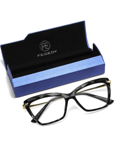 Gafas de Ojo de Gato FEISEDY Lentes Transparentes para Mujeres