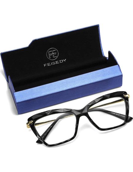Gafas de Ojo de Gato FEISEDY Lentes Transparentes para Mujeres