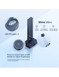 Escáner de Documentos Portátil CZUR Shine Ultra A3 USB 2