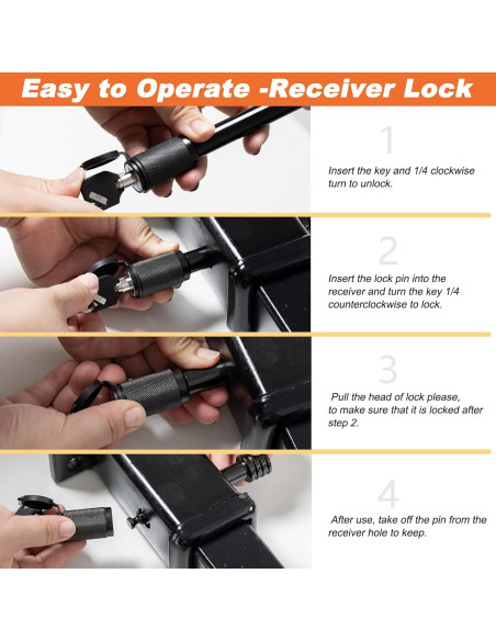 Cerradura de Pasador CZC AUTO para Receptor de Enganche 5/8"