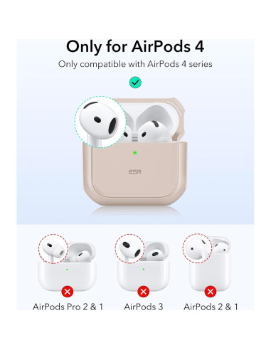 Funda ESR para AirPods 4ta Generación USB-C Titanio Desértico