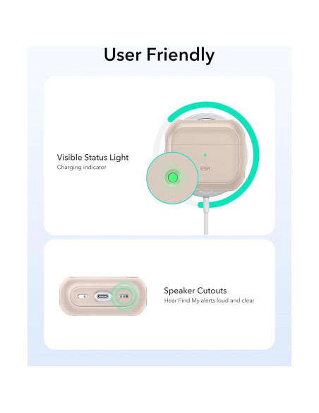 Funda ESR para AirPods 4ta Generación USB-C Titanio Desértico