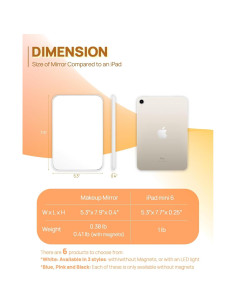 Espejo Magnético OMIRO 20.3x12.7 cm con Soporte Plegable 2