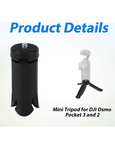 Trípode Mini BOXOB para DJI Osmo Pocket 2 y 3, Negro, ABS