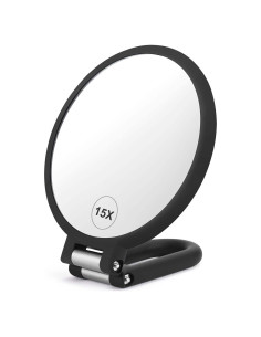 Espejo de Mano Aumentado CLSEVXY 1X 15X Plegable Negro